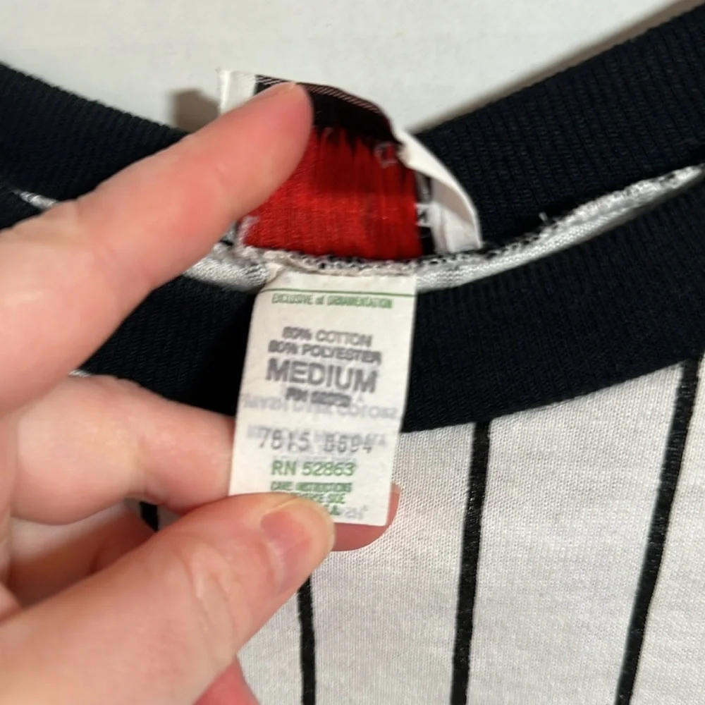 Vintage new additions maternity top striped baseball tee 94 baby size medium - Picture 4 of 6